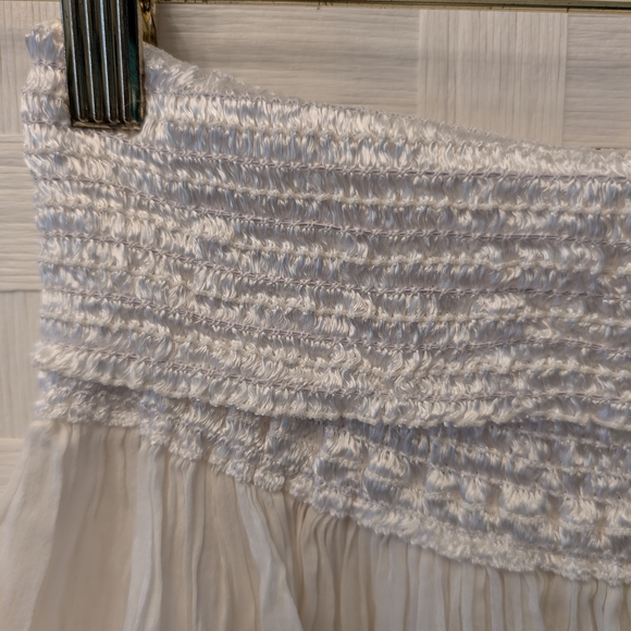 St. Tropez Cream Smocked Tiered Skirt with Embroidered Trim - Picture 7 of 10